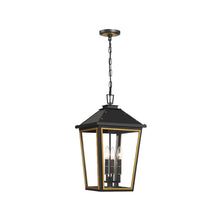 Load image into Gallery viewer, Ollie 4 Lights Outdoor Pendant Matte Black and Gold
