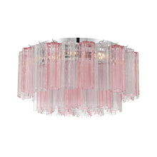 Load image into Gallery viewer, Odelle Collection - Flush Mount Chandelier - Pink &amp; Chrome - W:56cm
