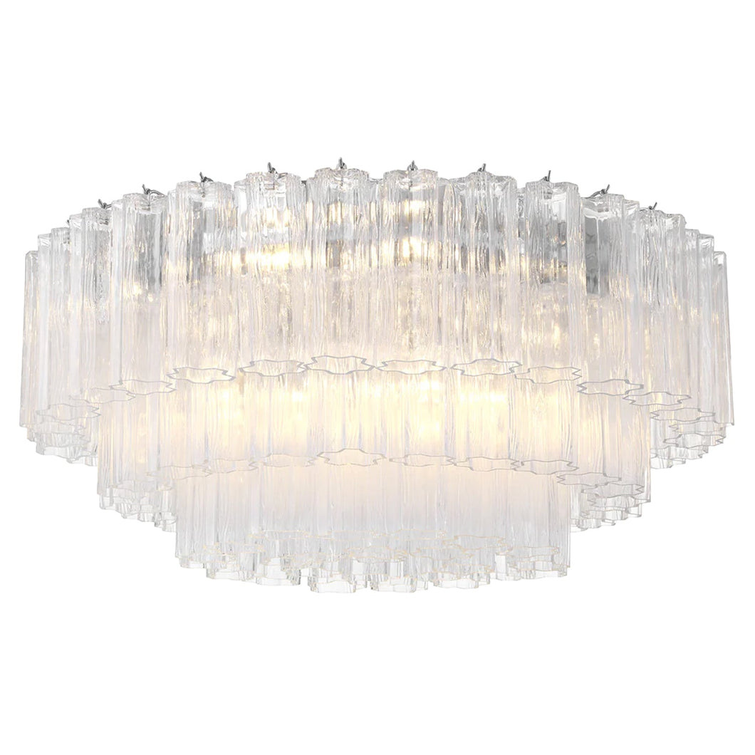 Odelle Collection - Flush Mount Chandelier - Clear & Chrome - W:80cm