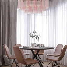Load image into Gallery viewer, Odelle Collection - Flush Mount Chandelier - Pink &amp; Chrome - W:80cm
