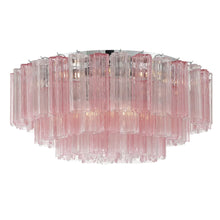 Load image into Gallery viewer, Odelle Collection - Flush Mount Chandelier - Pink &amp; Chrome - W:80cm
