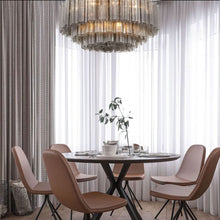 Load image into Gallery viewer, Odelle Collection - Flush Mount Chandelier - Smoke &amp; Chrome - W:80cm
