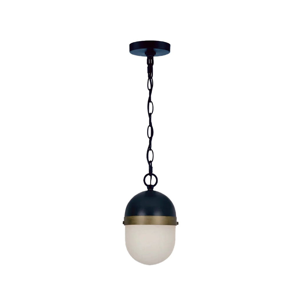 Rama Collection - Matte Black and Textured Gold Pendant - black