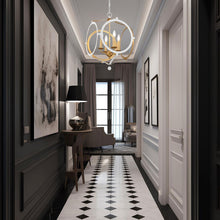 Load image into Gallery viewer, Weston Collection - Chandelier - White &amp; Gold Leaf Frame - W:50cm
