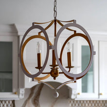 Load image into Gallery viewer, Weston Collection - Chandelier - White &amp; Gold Leaf Frame - W:50cm
