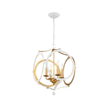 Load image into Gallery viewer, Weston Collection - Chandelier - White &amp; Gold Leaf Frame - W:50cm
