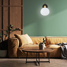 Load image into Gallery viewer, Gamma Collection - Wall Light - Matte Black &amp; Satin Brass
