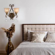 Load image into Gallery viewer, Andover Collection - Bronze Umber &amp; Clear Crystal Wall Sconce - Bronze
