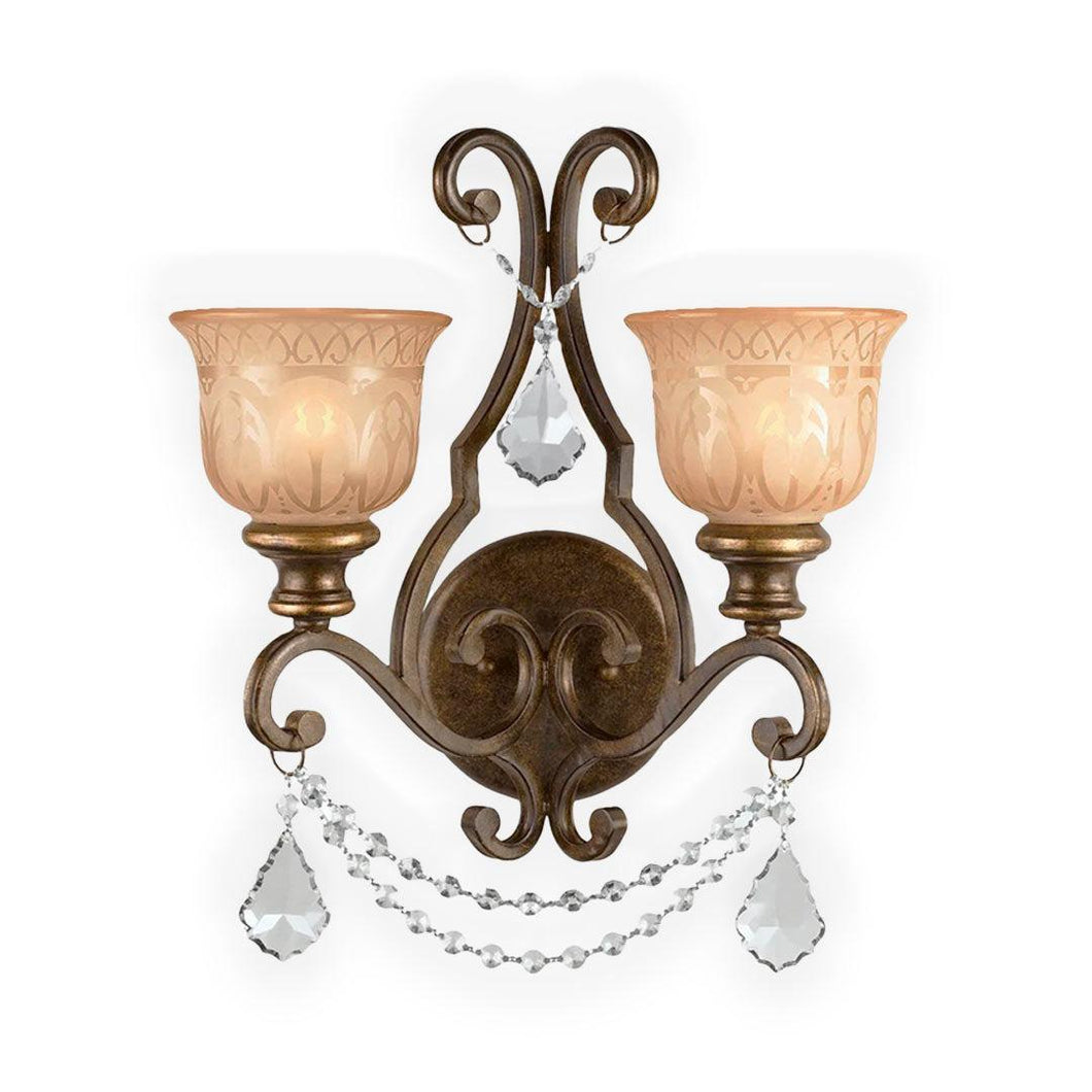 Andover Collection - Bronze Umber & Clear Crystal Wall Sconce - Bronze