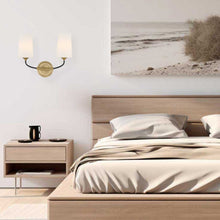 Load image into Gallery viewer, Royston Collection - 2 Light - Wall Sconce - Satin Brass &amp; Matte Black
