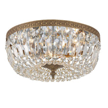 Load image into Gallery viewer, Devon Collection - Old Brass - Clear Crystals Flush Mount - Brass
