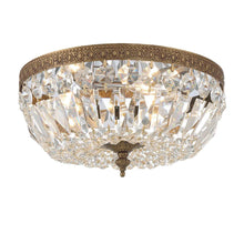Load image into Gallery viewer, Devon Collection - Old Brass - Clear Crystals Flush Mount - Brass
