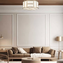 Load image into Gallery viewer, Fulton Collection - Flush Mount Chandelier - Satin Brass Frame
