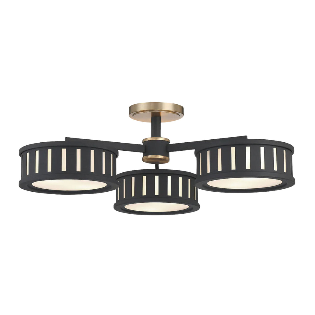 Kirby Collection - Flush Mount Chandelier - Matte Black Frame - W:74cm