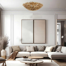 Load image into Gallery viewer, Laurel Collection - Light Flush Mount - Antique Gold - Default
