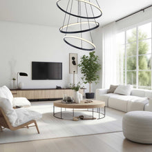 Load image into Gallery viewer, Harlow Collection - 3 Ring Chandelier - Matte Black
