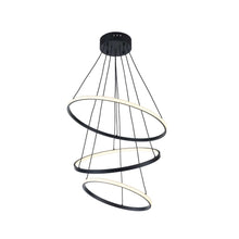 Load image into Gallery viewer, Harlow Collection - 3 Ring Chandelier - Matte Black
