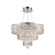 Load image into Gallery viewer, Modular 3 Tier Crystal Pendant - Round - Chrome Fixtures
