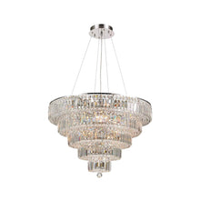 Load image into Gallery viewer, Modular 5 Tier Crystal Pendant Light- CHROME - Large
