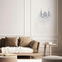 Load image into Gallery viewer, Double Maria Theresa Wall Light Sconce - Chrome Fixtures
