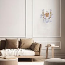 Load image into Gallery viewer, Double Maria Theresa Wall Light Sconce - Gold Fixtures
