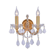 Load image into Gallery viewer, Double Maria Theresa Wall Light Sconce - Gold Fixtures

