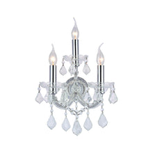 Load image into Gallery viewer, Triple Maria Theresa Wall Light Sconce - Chrome Fixtures
