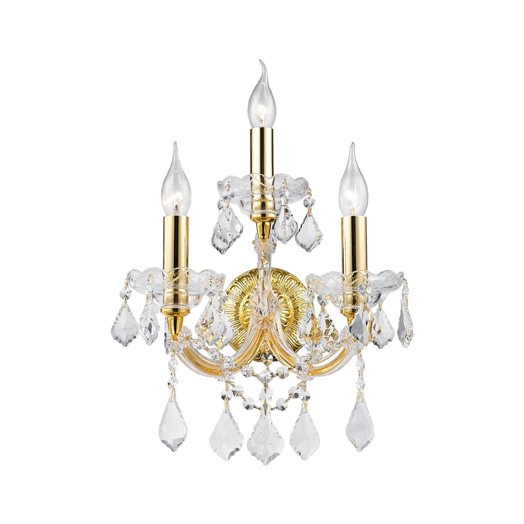 Triple Maria Theresa Wall Light Sconce - Gold Fixtures - Designer Chandelier Australia