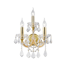 Load image into Gallery viewer, Triple Maria Theresa Wall Light Sconce - Gold Fixtures
