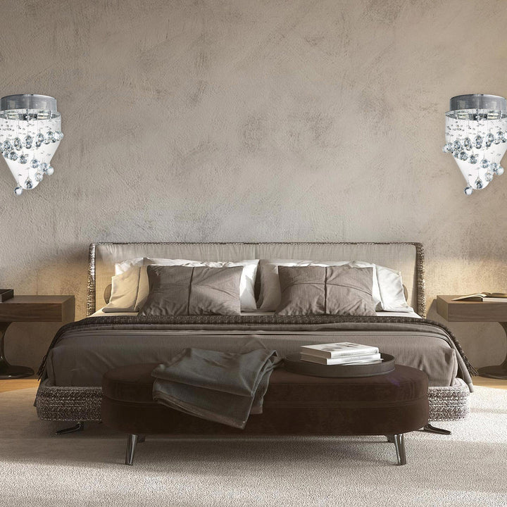 Contemporary Spiral LED Wall Sconce Light - W:30cm H:40cm - Chrome