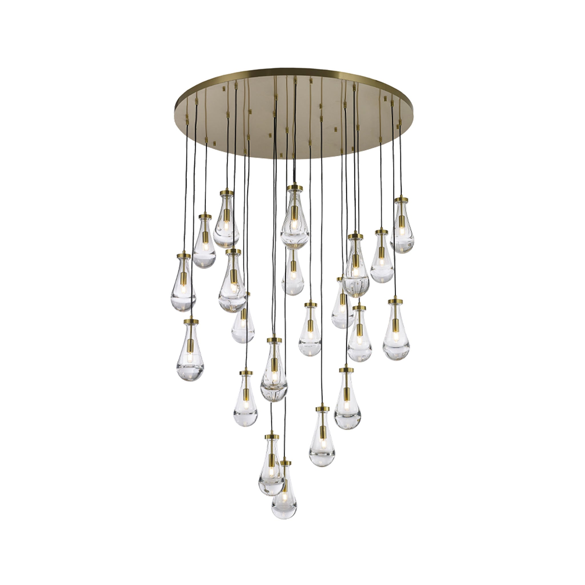 Rayne Collection Round Cluster W: 120cm H: 200cm Brass