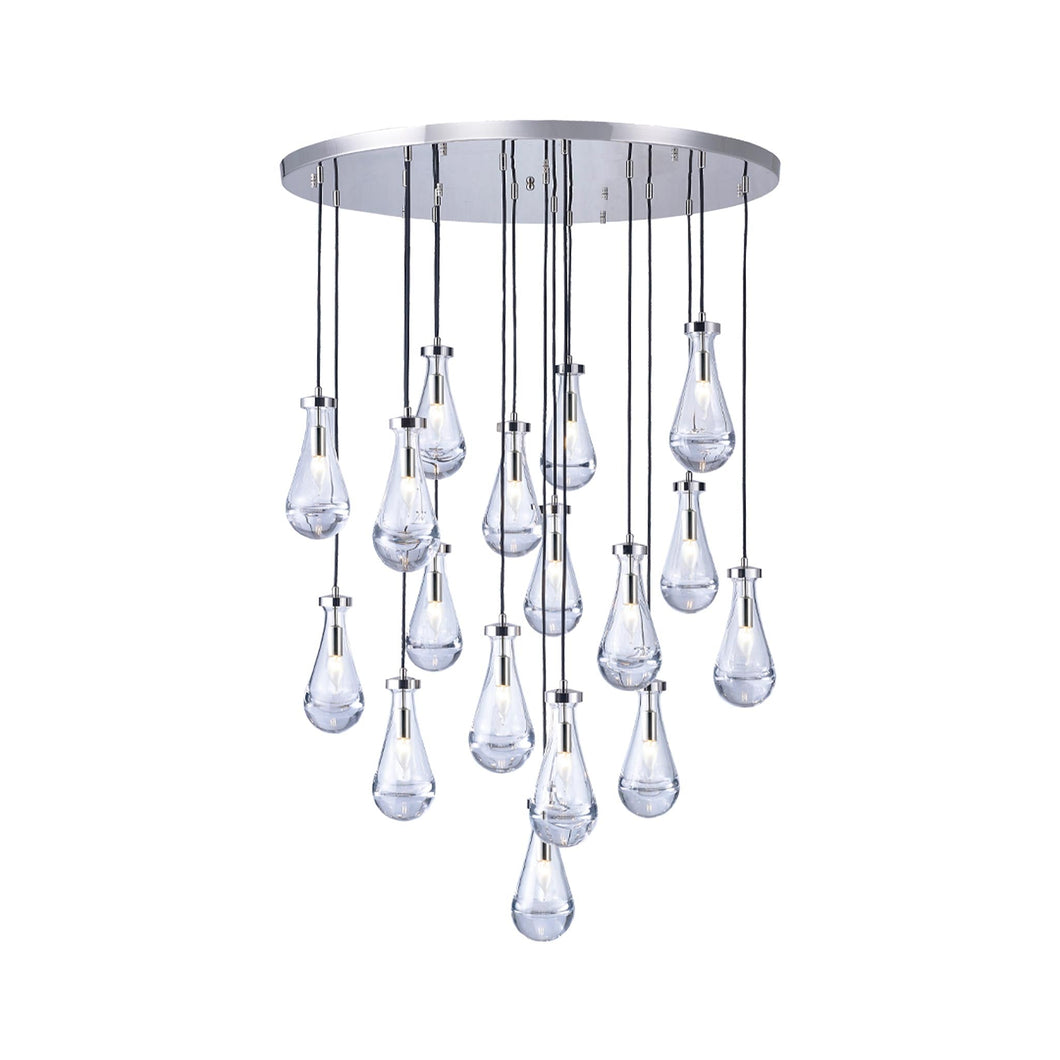 Rayne Collection - Round Cluster - W: 100cm H: 150cm - Polished Nickel