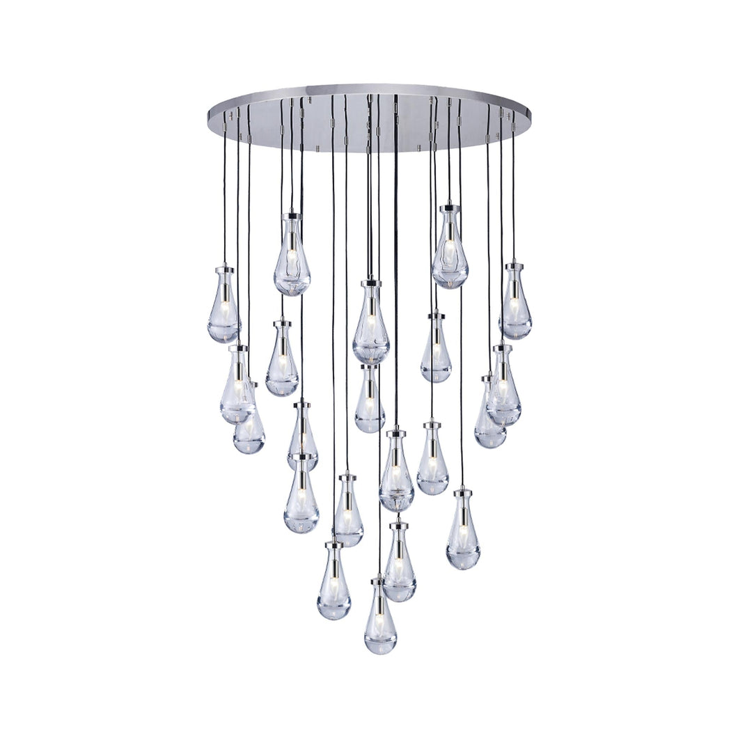 Rayne Collection - Round Cluster - W: 120cm H: 200cm - Polished Nickel