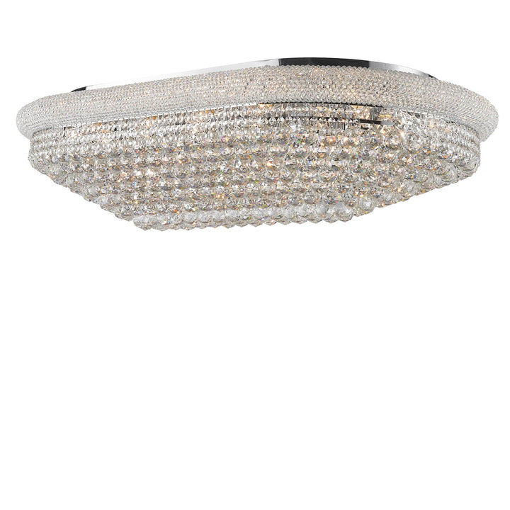 Royal Empress Flush Mount Oval Basket Chandelier - Chrome - W:120cm