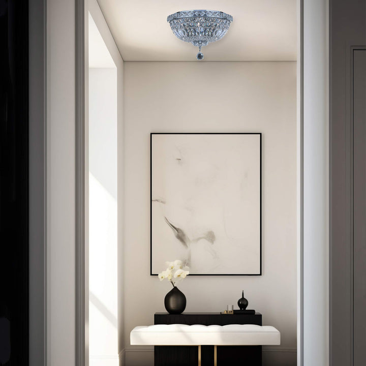 Empress Flush Mount Basket Chandelier - Chrome - W:35cm