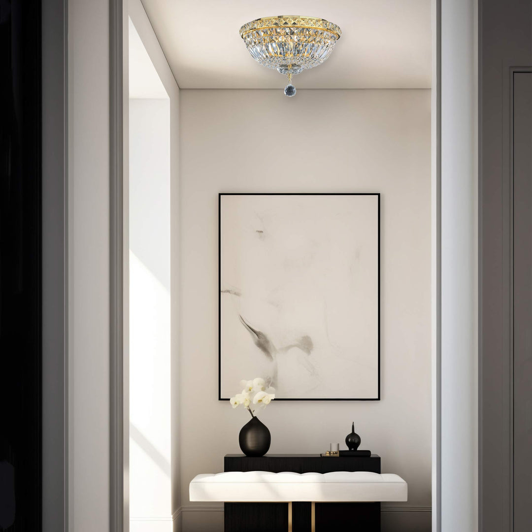 Empress Flush Mount Basket Chandelier - Gold - W:35cm
