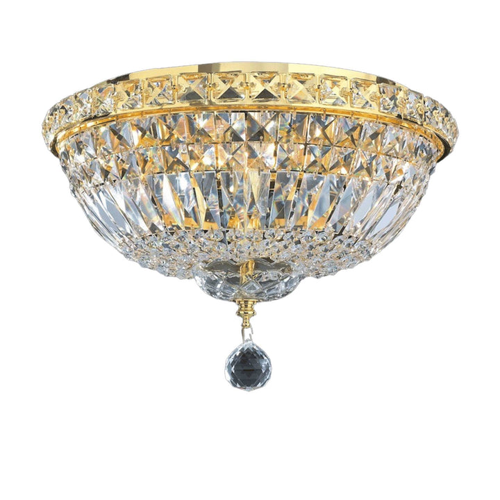 Empress Flush Mount Basket Chandelier - Gold - W:35cm