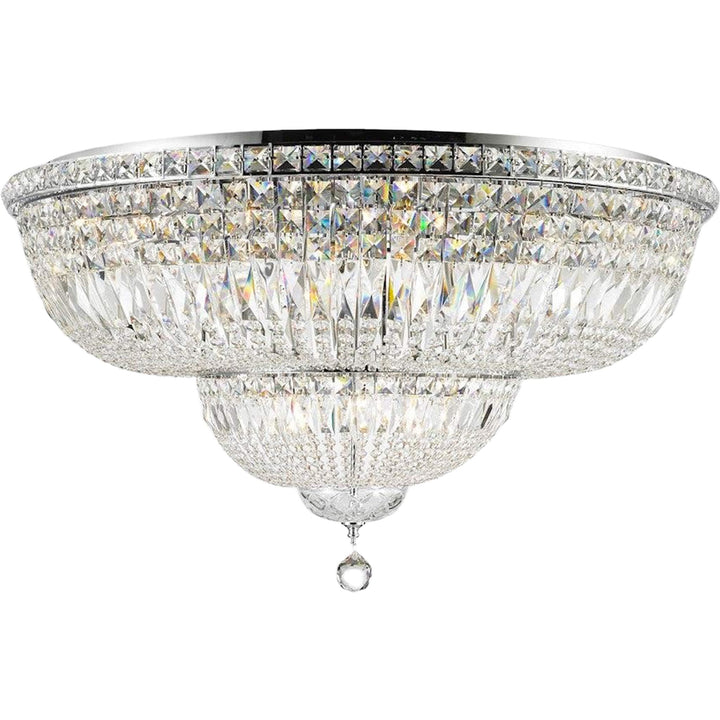 Empress Flush Mount Basket Chandelier - Chrome - Width: 94cm