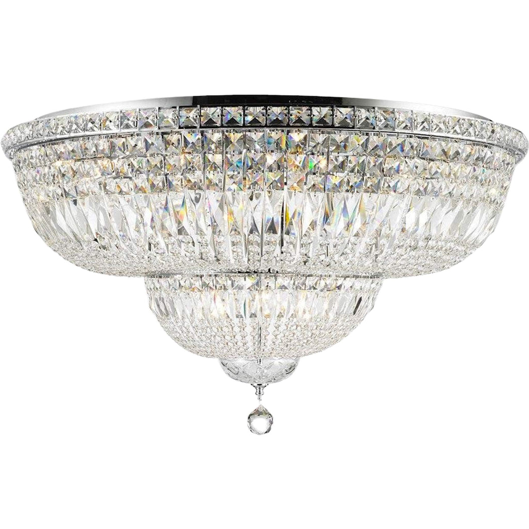Empress Flush Mount Basket Chandelier - CHROME - Width: 94cm