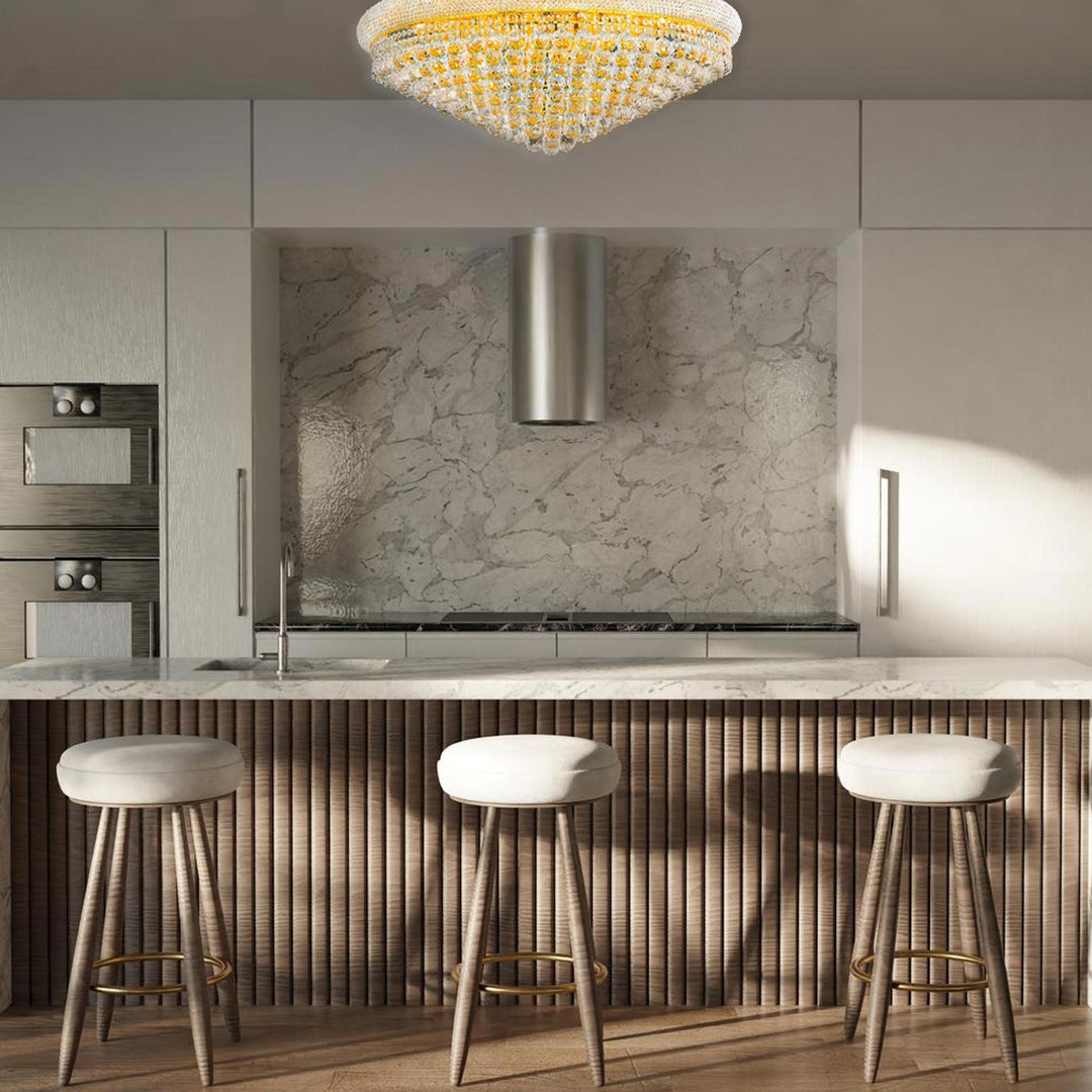 Royal Empress Flush Mount Basket Chandelier - GOLD - W:90cm