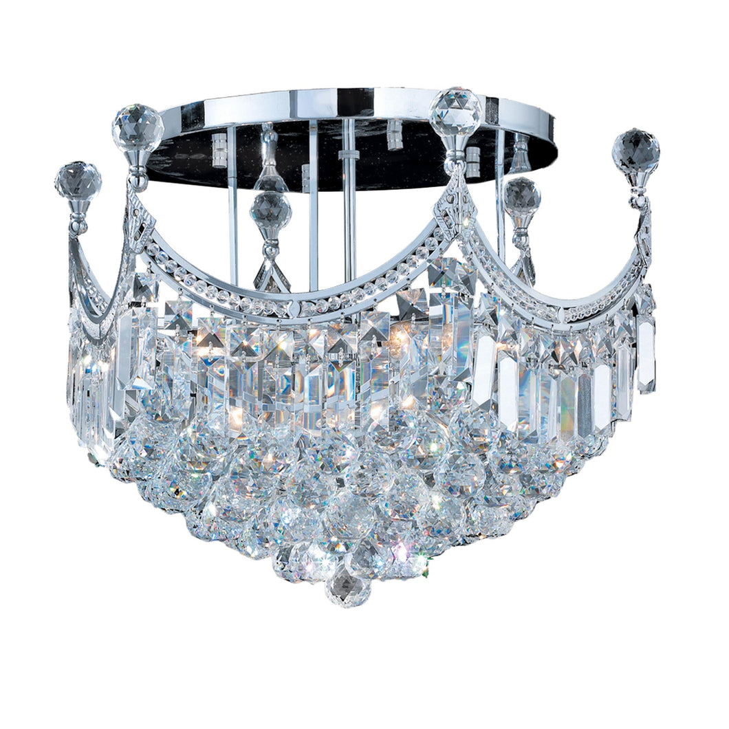 Royal Empire Flush Mount CHROME Basket Chandelier- W:50cm