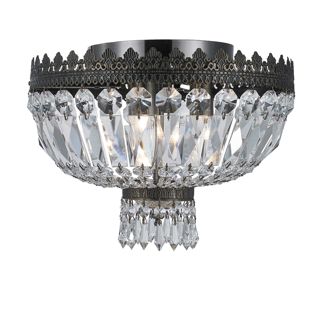 Royal French Basket Flush Mount Chandelier - Antique Bronze - W:30cm