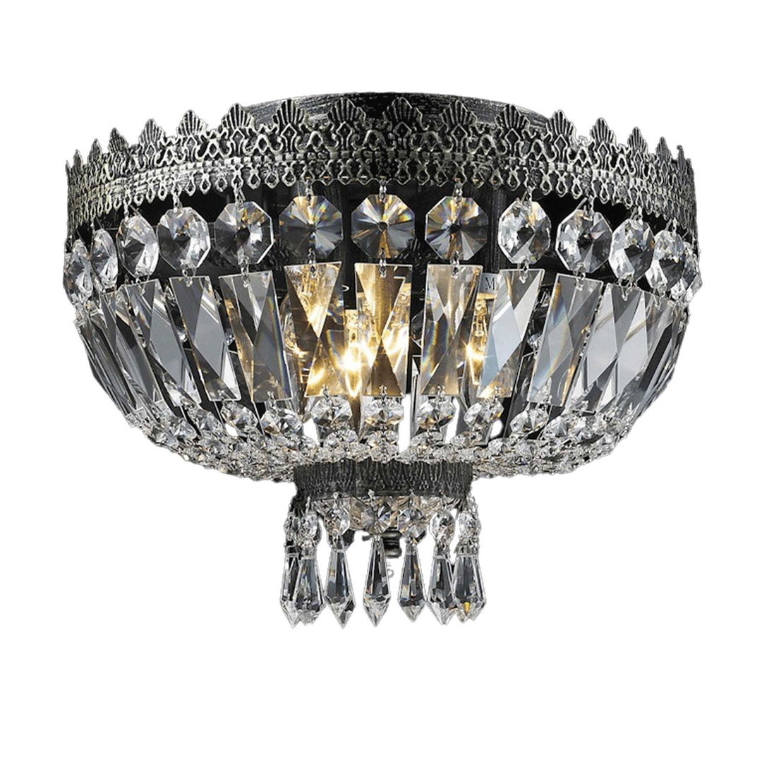 Royal French Basket Chandelier - Flush Mount - Antique Silver - W:30cm