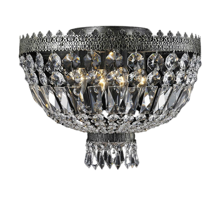 Royal French Basket Flush Mount Chandelier - Antique Silver - W:40cm