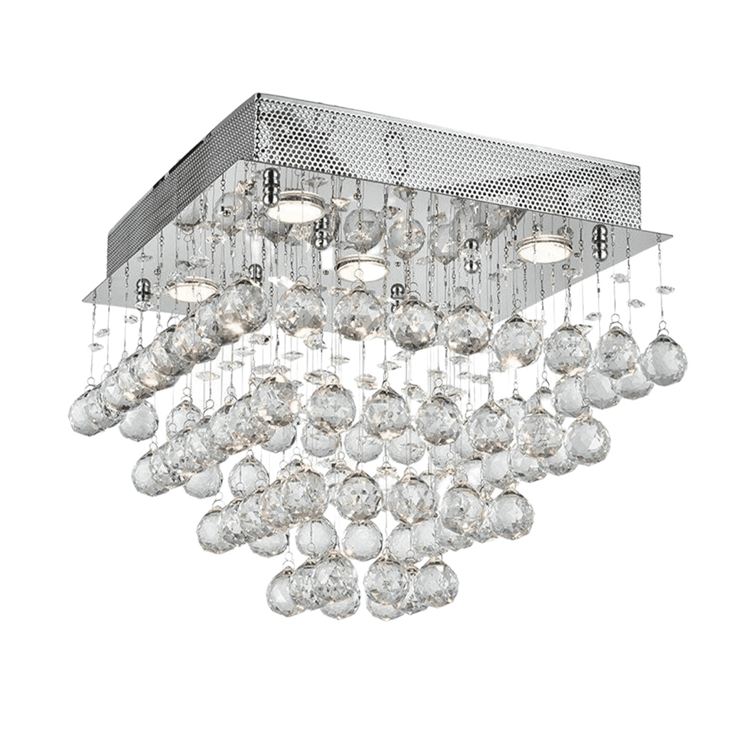 Square Cluster LED Flush Mount Crystal Chandelier - Width:40cm Height:36cm