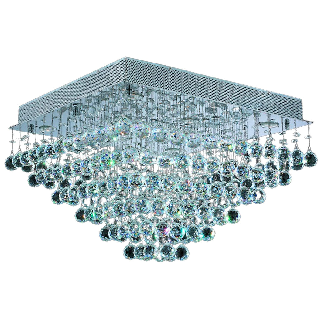 Square Cluster LED Flush Mount Crystal Chandelier - Width:60cm Height:40cm