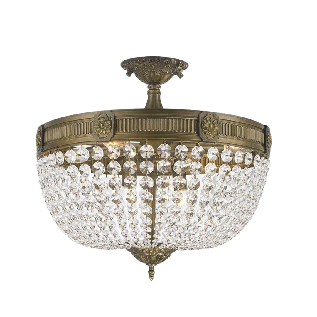 Regency Basket Flush Mount Chandelier - Antique Bronze Style - W:50cm - Designer Chandelier Australia