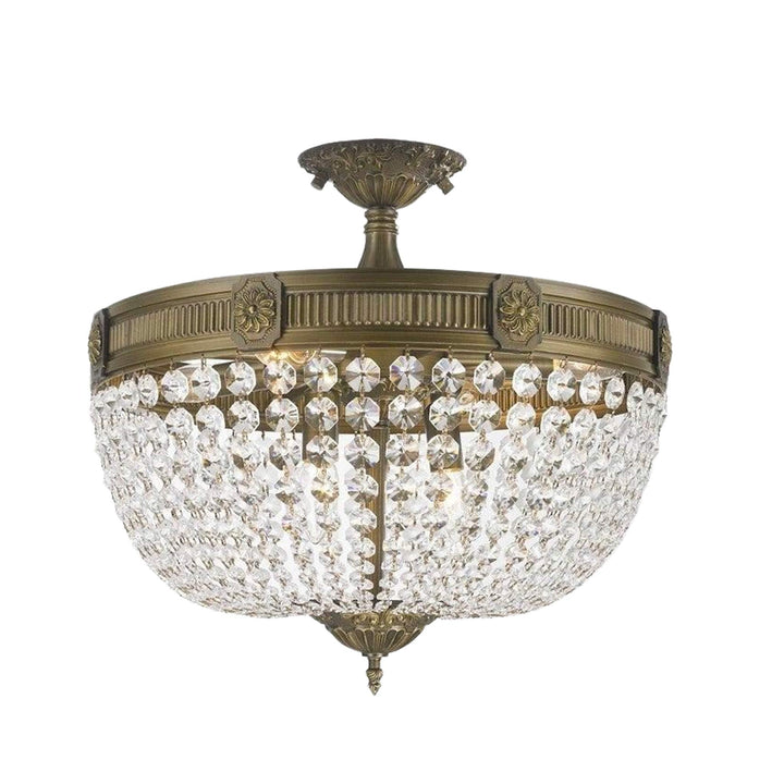 Regency Basket Flush Mount Chandelier - Antique Bronze Style - W:50cm - Designer Chandelier Australia