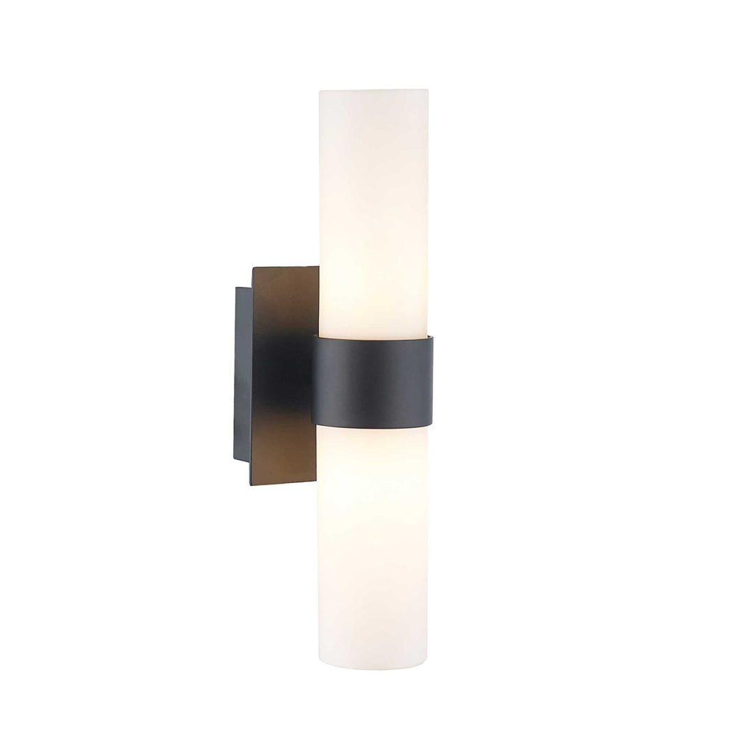 Provincial Collection Wall Sconce - Frosted Glass - Matte Black - H:25cm - Designer Chandelier Australia