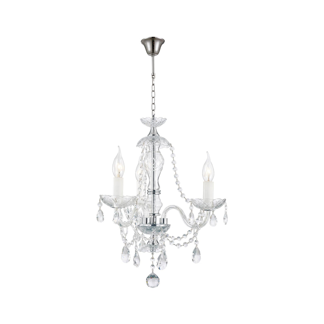 Bohemian Brilliance 3 Arm Crystal Chandelier - Chrome - Designer Chandelier Australia